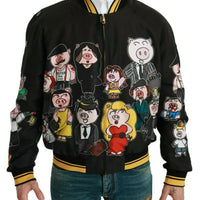 Black YEAR OF THE PIG Bomber Jacket