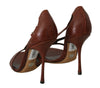 Brown Leather Sandals Pumps Lizard Iguana Shoes