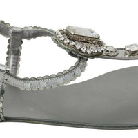 Silver Crystal Sandals Flip Flops Shoes