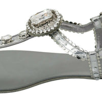 Silver Crystal Sandals Flip Flops Shoes