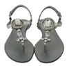 Silver Crystal Sandals Flip Flops Shoes