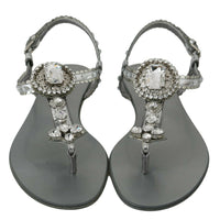 Silver Crystal Sandals Flip Flops Shoes