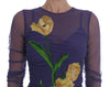 Purple Floral Tulip Stretch Sheath Dress