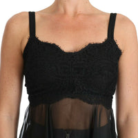 Black Silk Lace Dress Chemise Lingerie