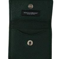 Green Dauphine Leather Condom Pocket Case Holder