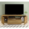 70.86 Inch Wooden TV Stand With 2 Doors And 1 Drawer, Natural Brown