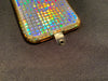Bling Iridescent Silver Squares iPhone Silicone Case with Lanyard