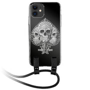 Skull Ace of Spade iPhone Silicone Case with Leather Lanyard