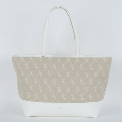 White/Beige Shopping Bag
