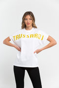 W White Print Yellow Tops & T-Shirt