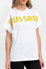 W White Print Yellow Tops & T-Shirt