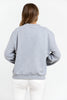 E Melange Grey Print Blue Sweater