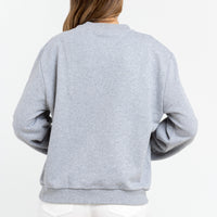 E Melange Grey Print Blue Sweater