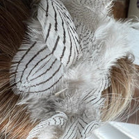 Natural White with Fine Lines Pheasant Feathers Headband