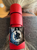 Wounded Warrior Pin on Red Hair Wrap Tie, by Hair Tie Rebel